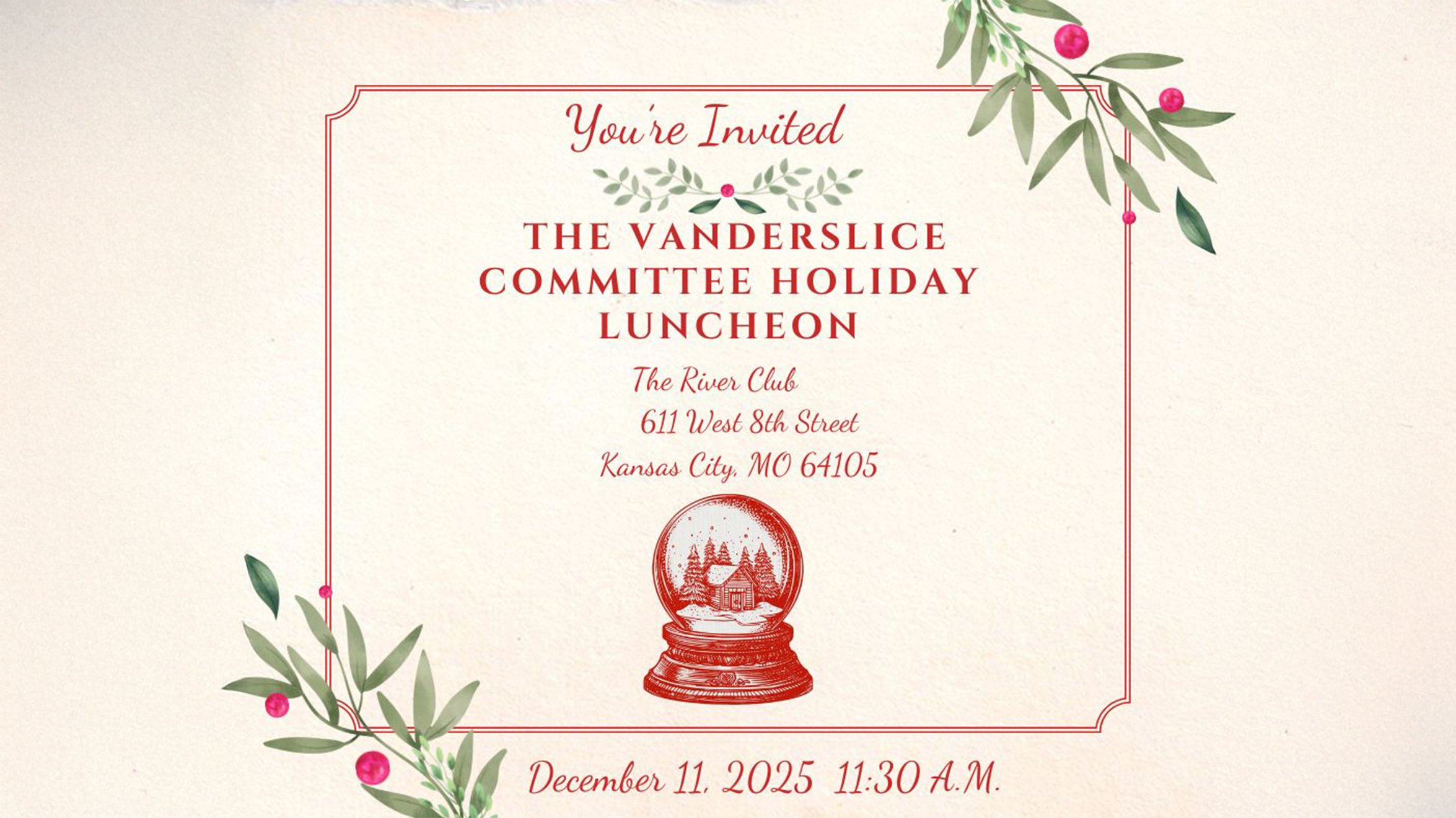 vanderslice committee holiday luncheon 2025