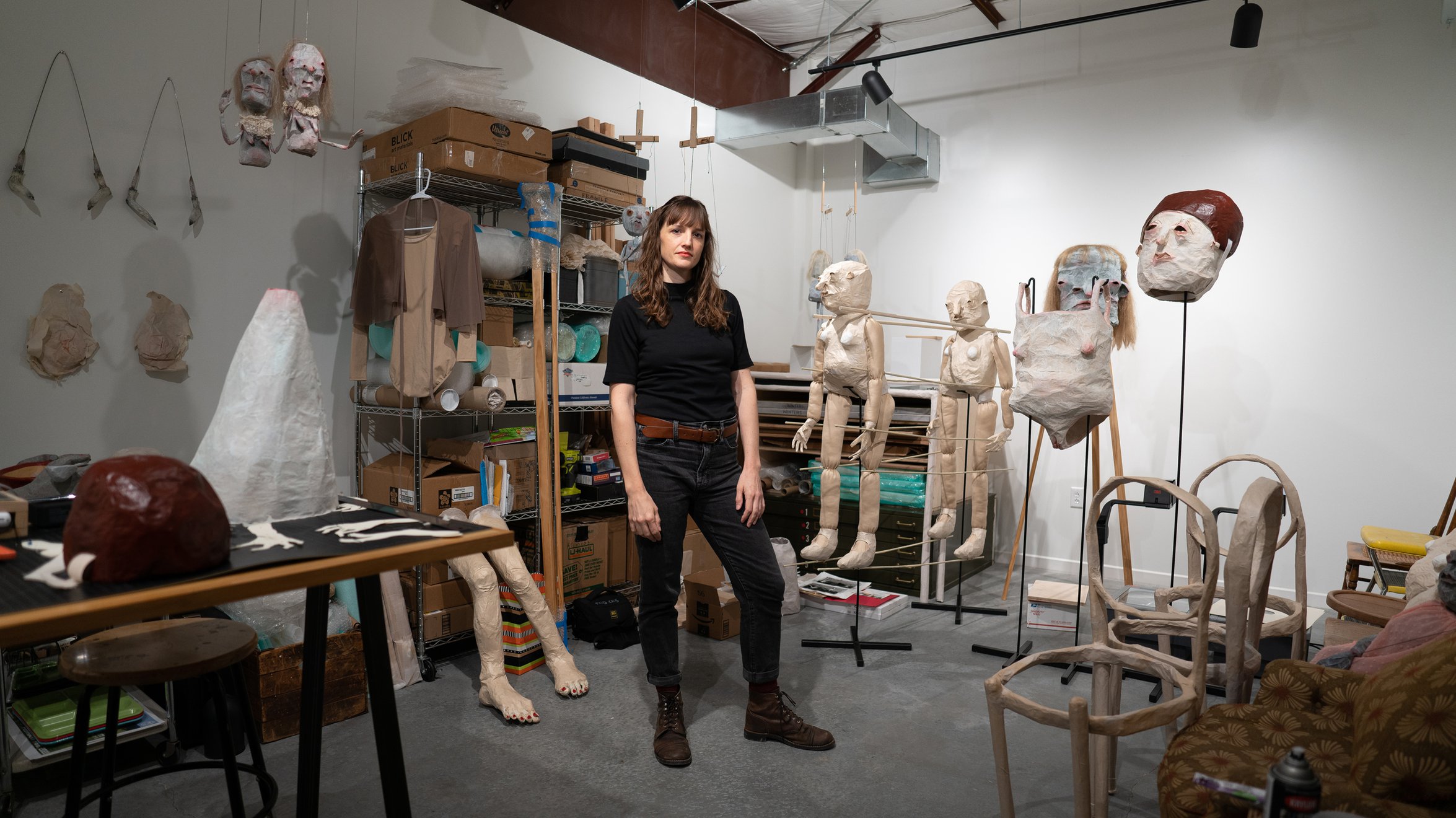 2022 Charlotte Street Visual Artist Fellow Johanna Winters in her studio, courtesy of the artist. Photo by Patricia Bordallo Dibildox.